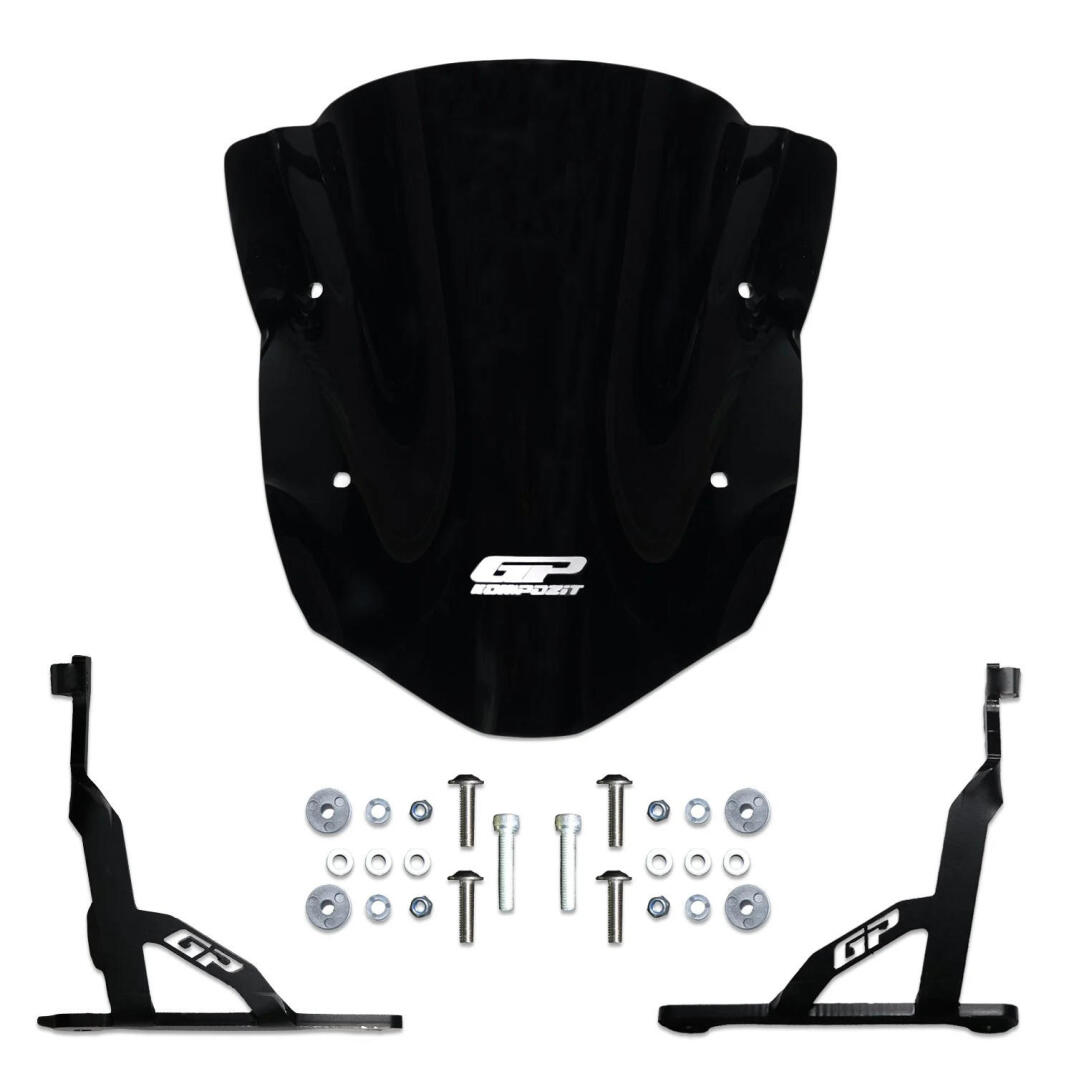 GP Kompozit TVS Apache RTR 200 2022-2024 Uyumlu Kısa Ön Cam Siyah - 3