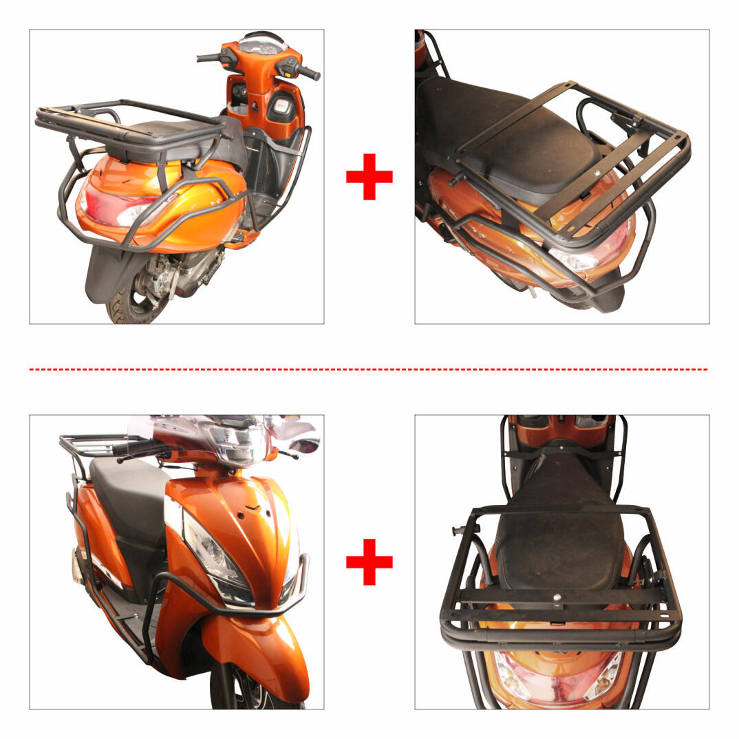 GP Kompozit TVS Jupiter 125 2023-2024 Uyumlu Motor Koruma Demiri ve Damperli Çanta Demiri Seti Siyah - 2
