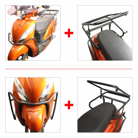GP Kompozit TVS Jupiter 125 2023-2024 Uyumlu Motor Koruma Demiri ve Damperli Çanta Demiri Seti Siyah - 3