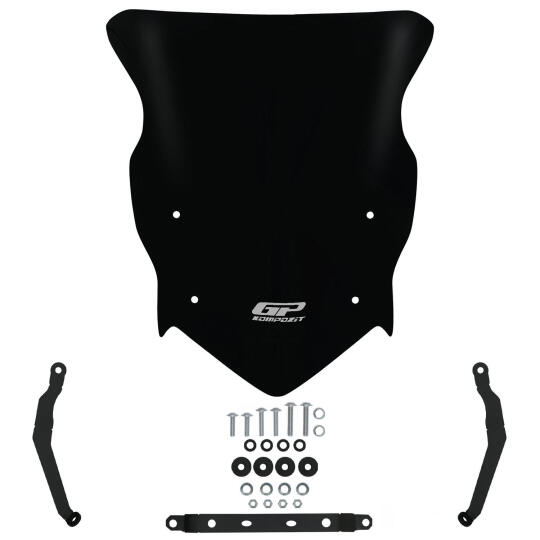 GP Kompozit TVS Raider 125 2021-2025 Uyumlu Ön Cam Siyah - 6