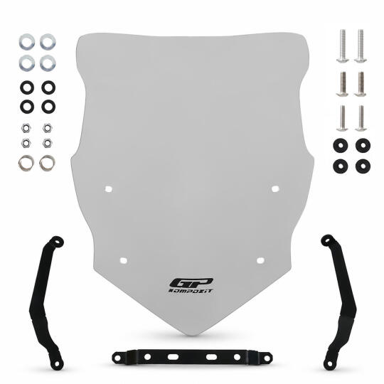 GP Kompozit TVS Raider 125 2021-2026 Uyumlu Ön Cam Gri - 5