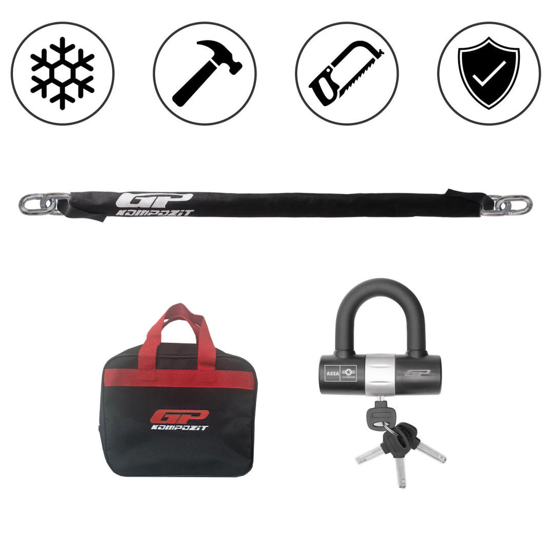 GP Kompozit Universal 1.5 mt 13 mm Motosiklet Zinciri ve Kilidi - 1