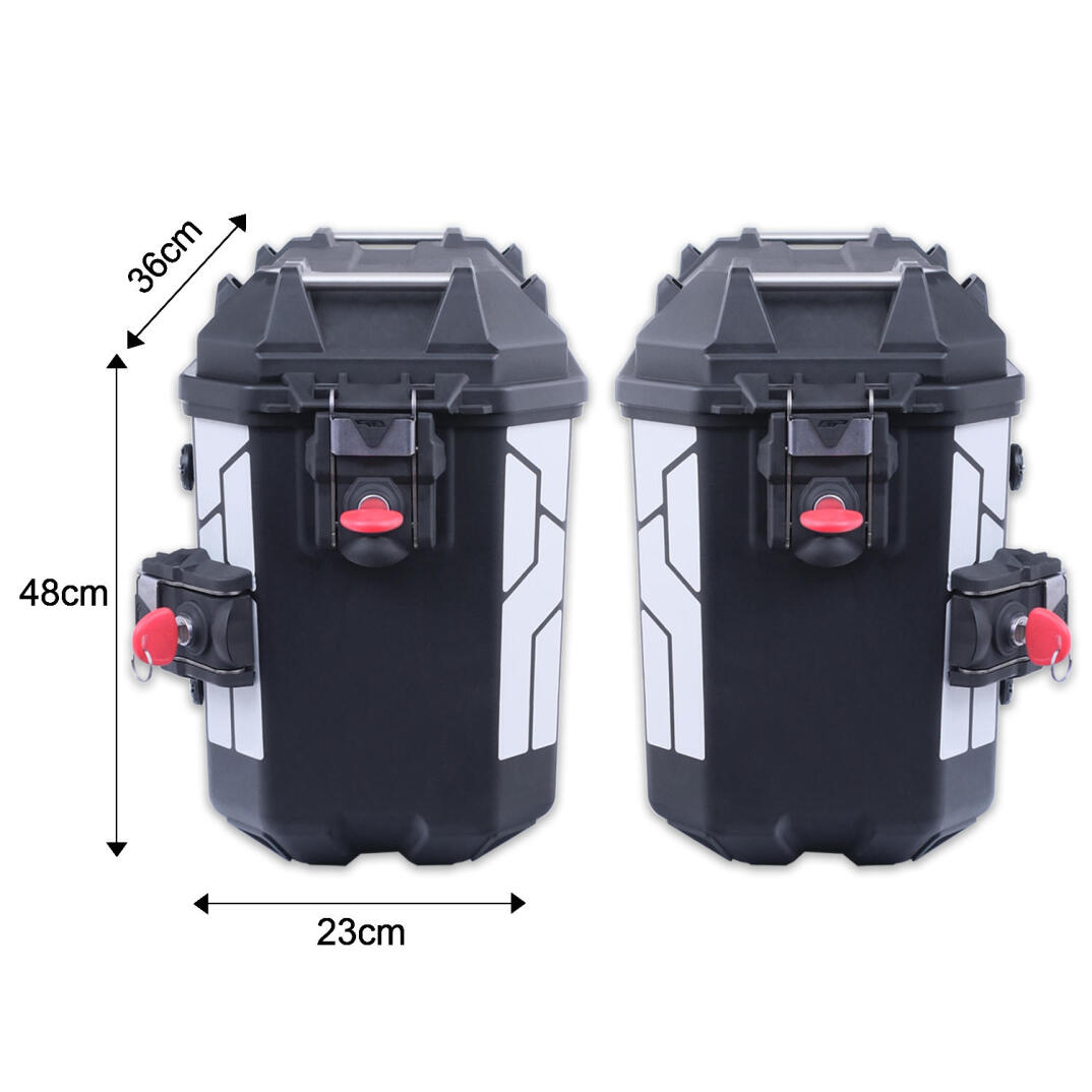 GP Kompozit Universal 26 lt x 2 Plastik Motosiklet Yan Çanta Seti Siyah - 1