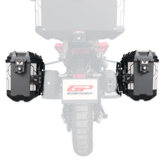 GP Kompozit Universal 26 lt x 2 Plastik Motosiklet Yan Çanta Seti Siyah - 5