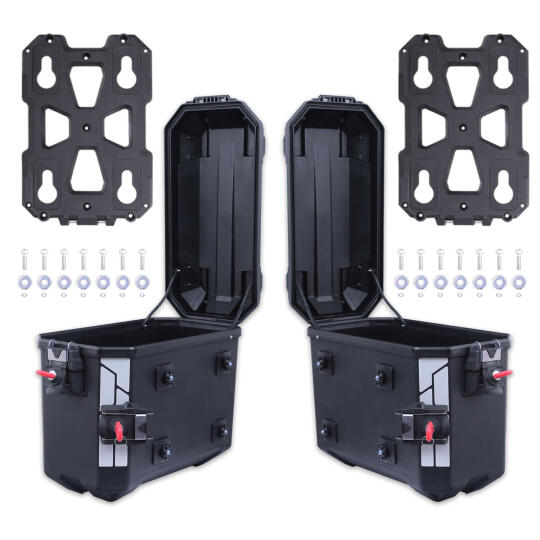 GP Kompozit Universal 26 lt x 2 Plastik Motosiklet Yan Çanta Seti Siyah - 7