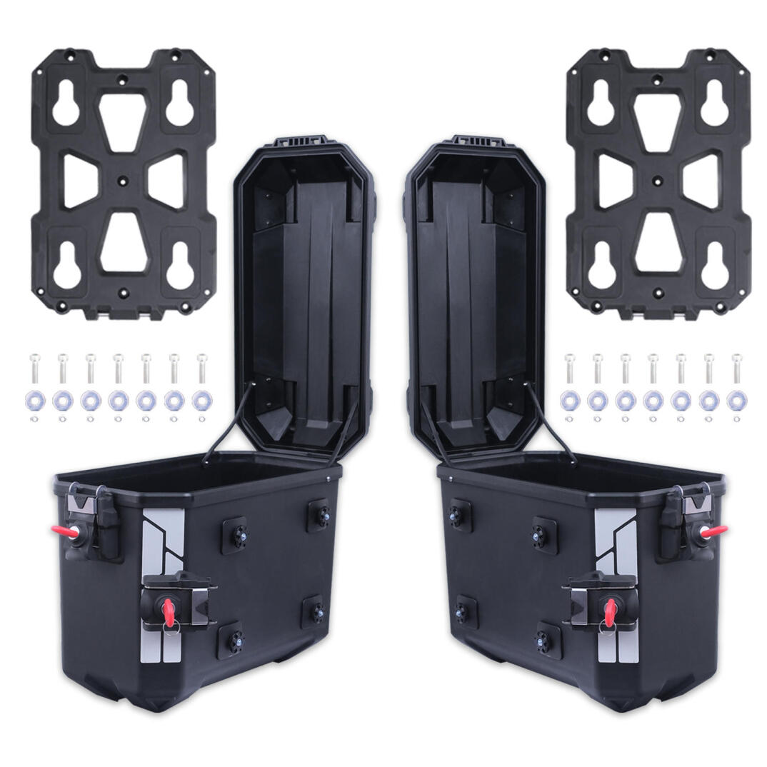 GP Kompozit Universal 26 lt x 2 Plastik Motosiklet Yan Çanta Seti Siyah - 7