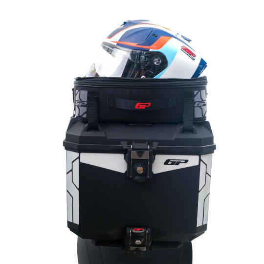 GP Kompozit Universal 33 lt Plastik ve Kumaş Motosiklet Çanta Seti Siyah - 4