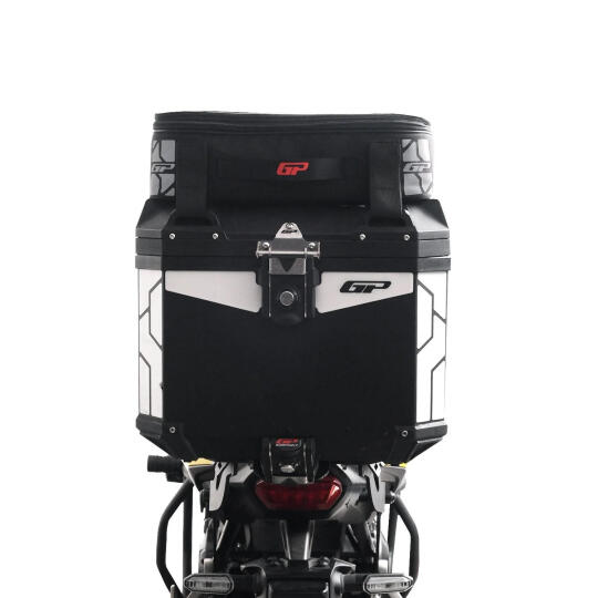 GP Kompozit Universal 37 lt Alüminyum ve Kumaş Motosiklet Çanta Seti Gri (1)