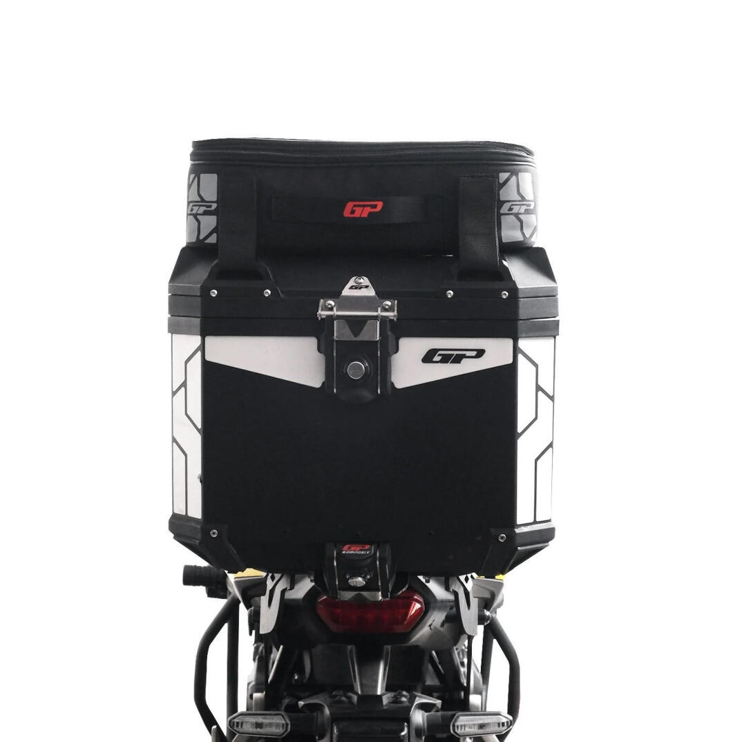 GP Kompozit Universal 37 lt Alüminyum ve Kumaş Motosiklet Çanta Seti Gri - 2