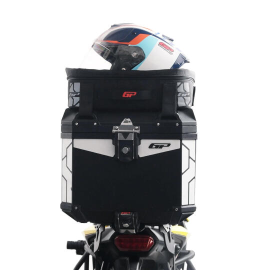 GP Kompozit Universal 37 lt Alüminyum ve Kumaş Motosiklet Çanta Seti Siyah - 4
