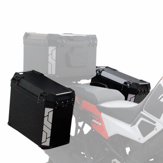GP Kompozit Universal 40 lt x 2 Alüminyum Motosiklet Yan Çanta Seti Siyah - 4