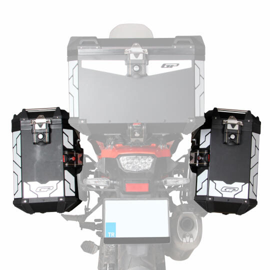 GP Kompozit Universal 40 lt x 2 Alüminyum Motosiklet Yan Çanta Seti Siyah - 5