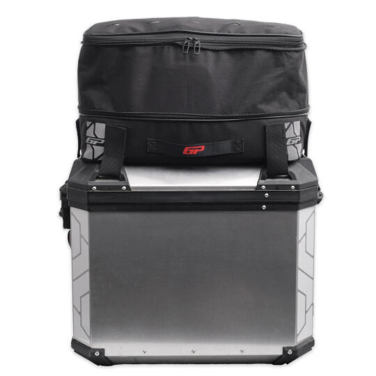 GP Kompozit Universal 40 lt x 2 Alüminyum ve Kumaş Motosiklet Yan Çanta Seti Gri - 4