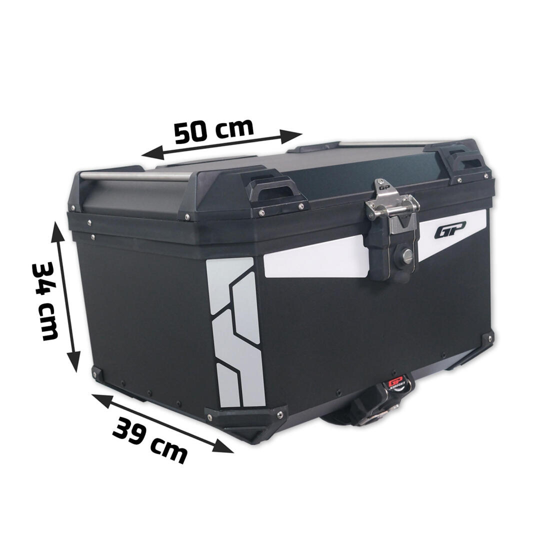 GP Kompozit Universal 45 lt Alüminyum Motosiklet Çantası Siyah - 1