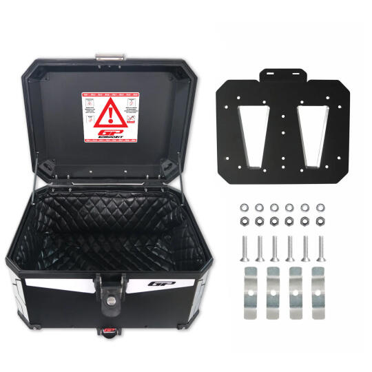 GP Kompozit Universal 45 lt Alüminyum Motosiklet Çantası Siyah - 4