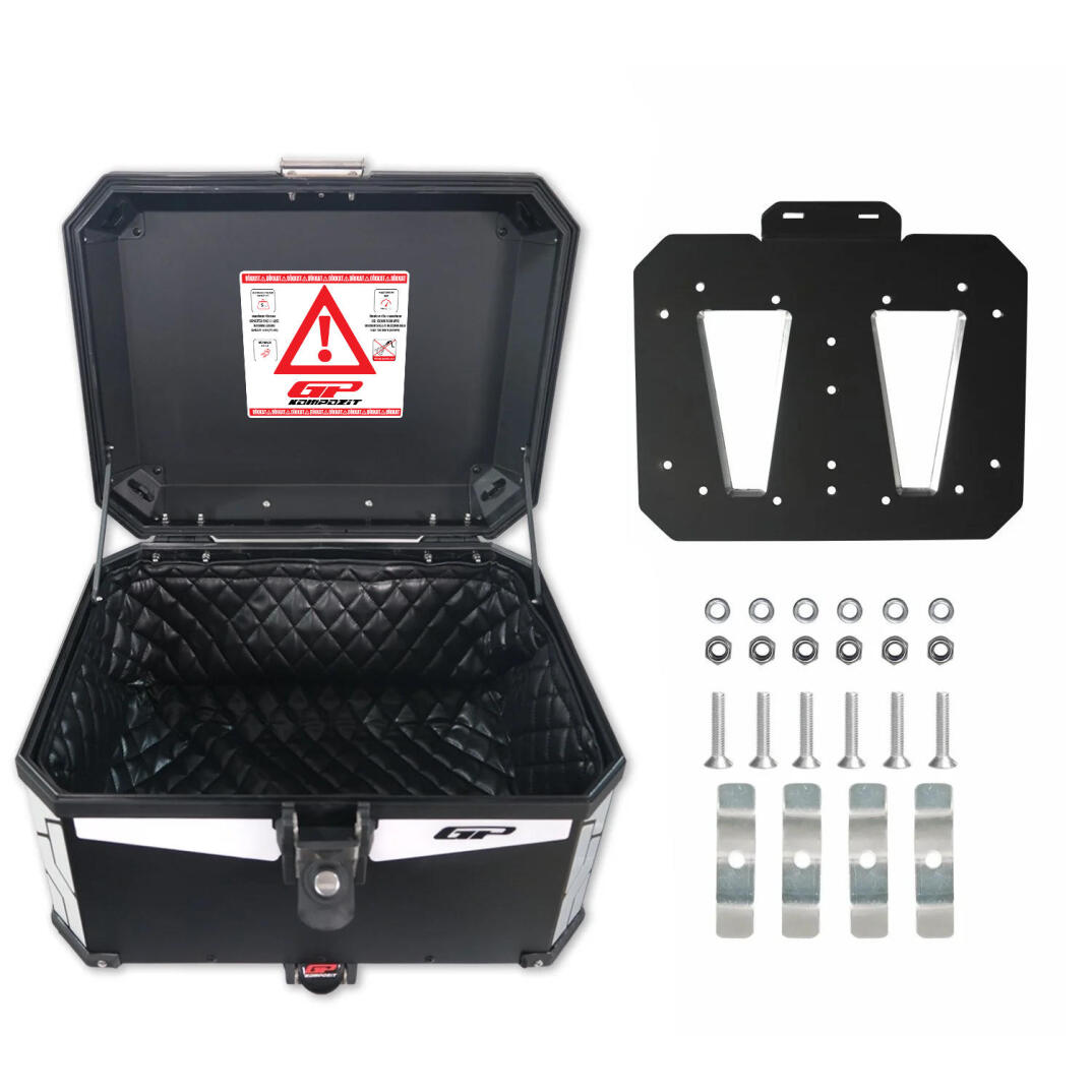 GP Kompozit Universal 45 lt Alüminyum Motosiklet Çantası Siyah - 4