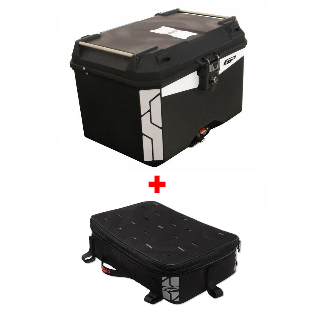 GP Kompozit Universal 45 lt Plastik ve Kumaş Motosiklet Çanta Seti Siyah - 1