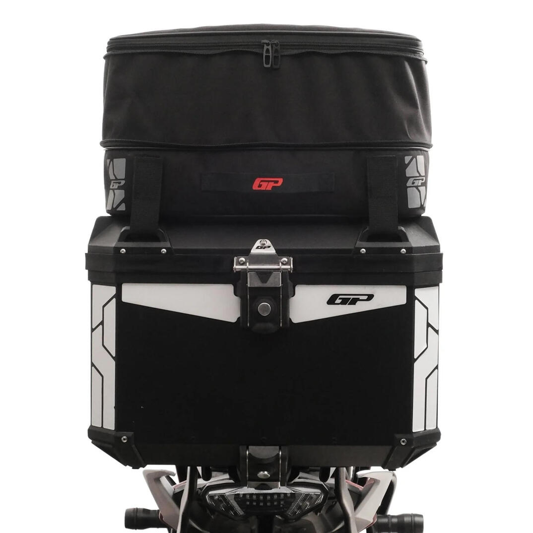 GP Kompozit Universal 57 lt Alüminyum ve Kumaş Motosiklet Çanta Seti Gri - 3