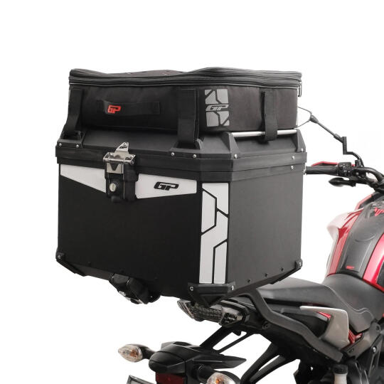 GP Kompozit Universal 57 lt Alüminyum ve Kumaş Motosiklet Çanta Seti Siyah (1)