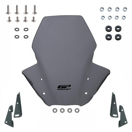 GP Kompozit Yamaha MT-07 2014-2017 Uyumlu Kısa Ön Cam Gri - 5