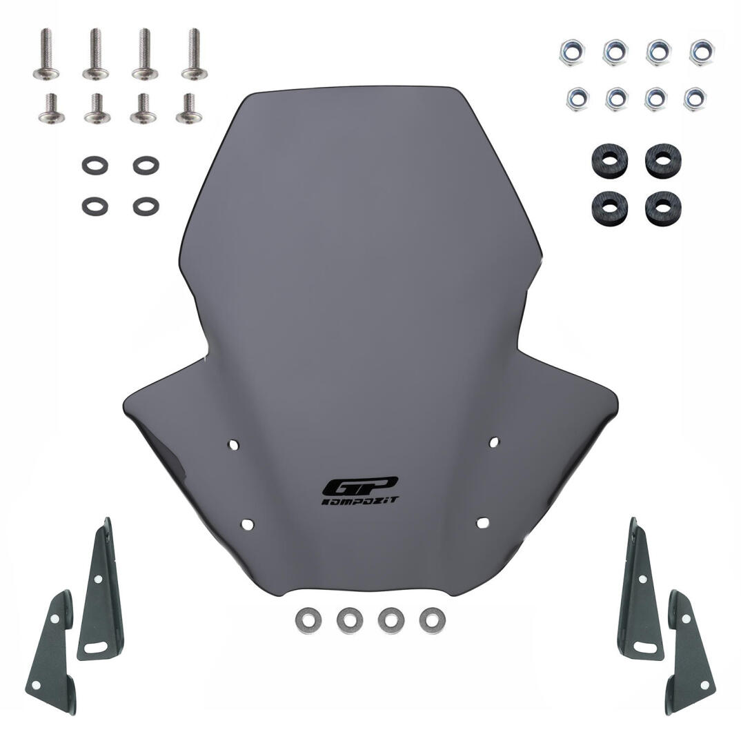 GP Kompozit Yamaha MT-07 2014-2017 Uyumlu Kısa Ön Cam Gri - 5
