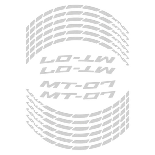 GP Kompozit Yamaha MT-07 2014-2023 Uyumlu Jant Şeridi Reflektif Gri