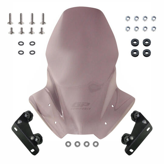 GP Kompozit Yamaha MT-07 2018-2020 Uyumlu Ön Tur Camı Füme - 5