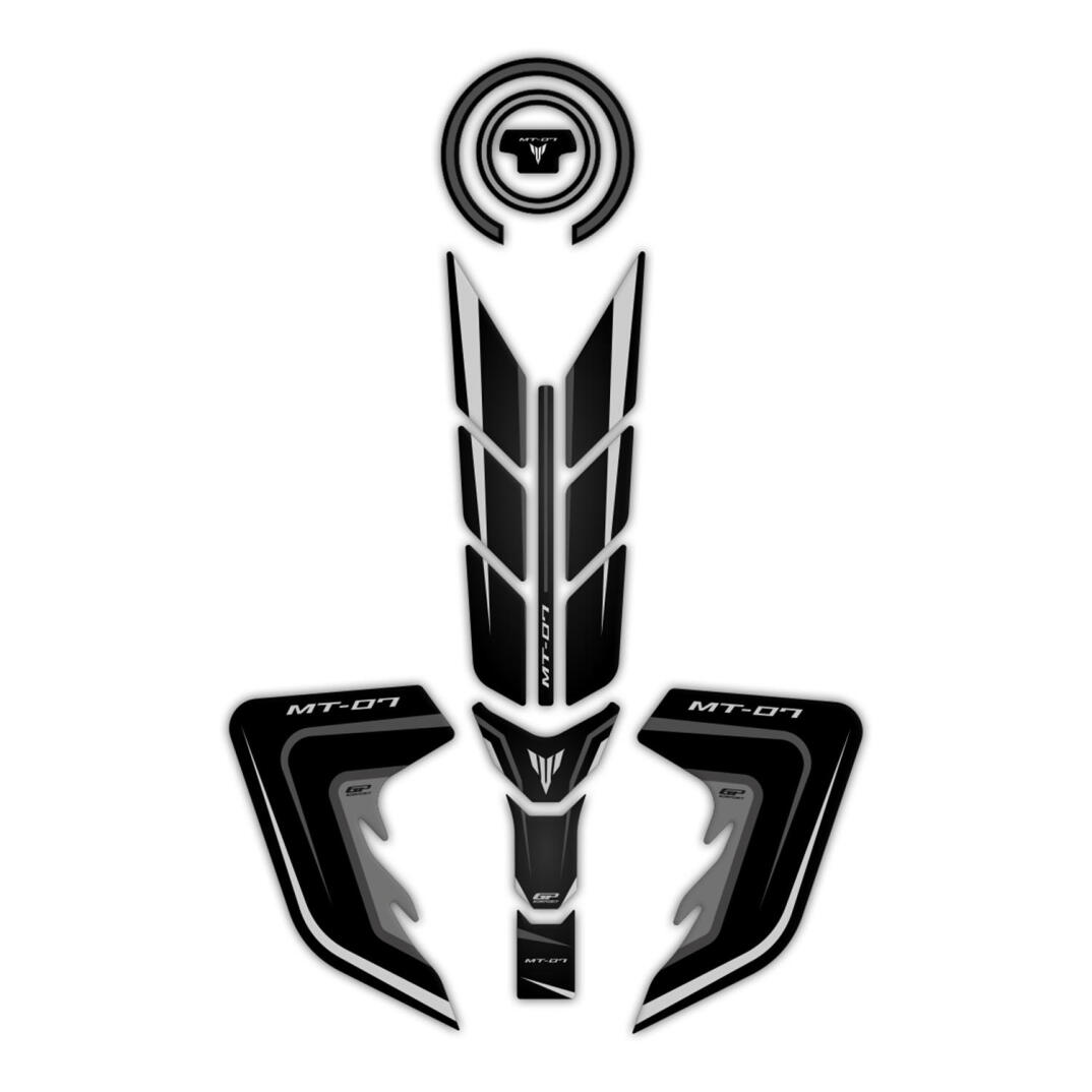 GP Kompozit Yamaha MT-07 2018-2020 Uyumlu Tank Pad Seti Siyah - 1