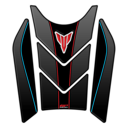 GP Kompozit Yamaha MT-07 2021-2024 Uyumlu Tank Pad Seti Kırmızı-Gri (1)