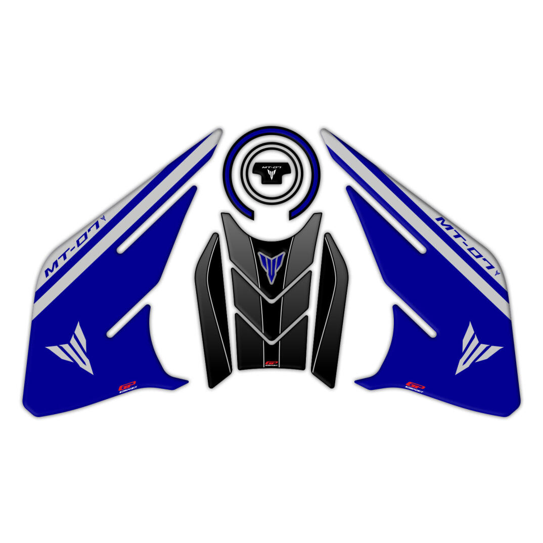 GP Kompozit Yamaha MT-07 2021-2024 Uyumlu Tank Pad Seti Mavi - 1