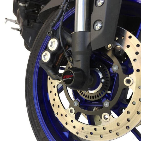 GP Kompozit Yamaha MT-09 2013-2016 Uyumlu Ön / Arka Aks Koruma Takozu Siyah (1)