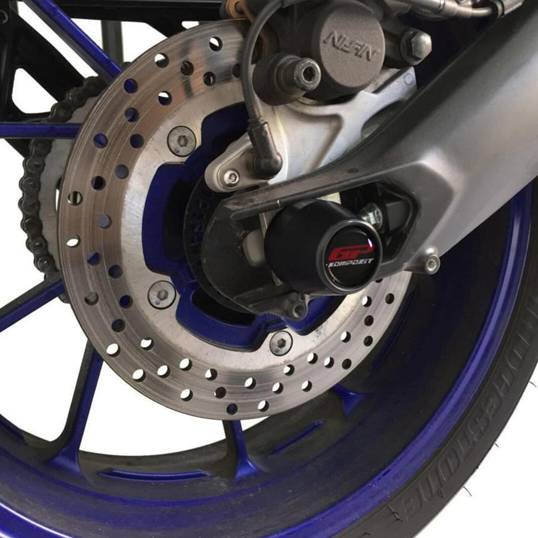 GP Kompozit Yamaha MT-09 2013-2016 Uyumlu Ön / Arka Aks Koruma Takozu Siyah - 3