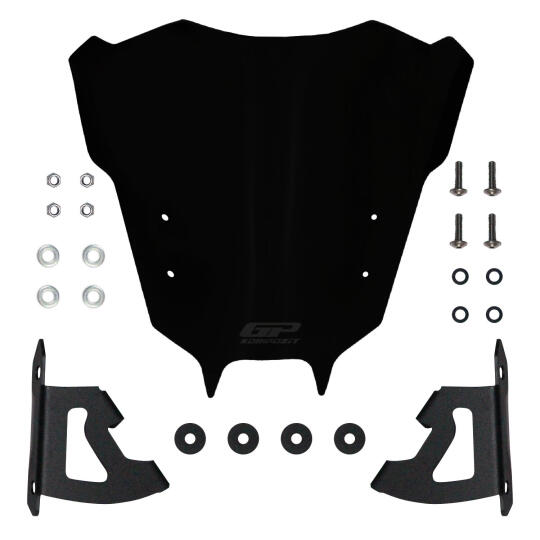 GP Kompozit Yamaha MT-09 2021-2023 Uyumlu Ön Cam Siyah - 5