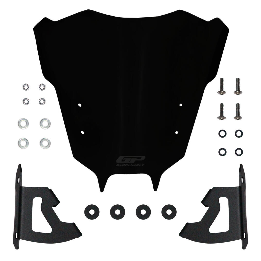 GP Kompozit Yamaha MT-09 2021-2023 Uyumlu Ön Cam Siyah - 5