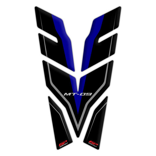 GP Kompozit Yamaha MT-09 2021-2023 Uyumlu Tank Pad Seti Siyah-Mavi (1)