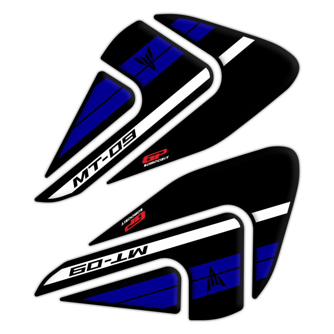 GP Kompozit Yamaha MT-09 2021-2023 Uyumlu Tank Pad Seti Siyah-Mavi - 3