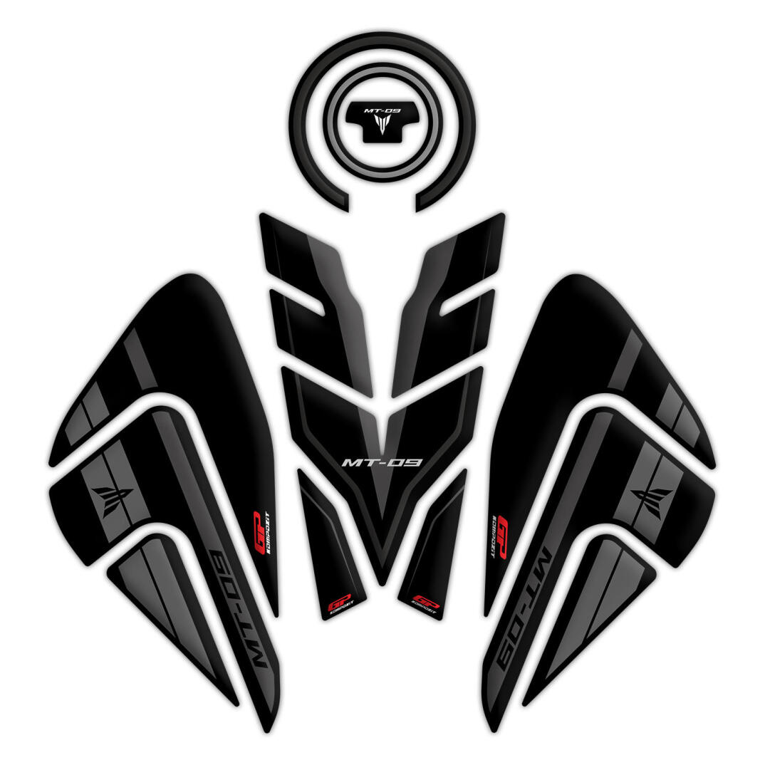 GP Kompozit Yamaha MT-09 2021-2023 Uyumlu Tank Pad Seti Siyah - 1