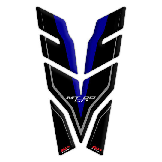 GP Kompozit Yamaha MT-09 SP 2021-2023 Uyumlu Tank Pad Seti Siyah-Mavi (1)