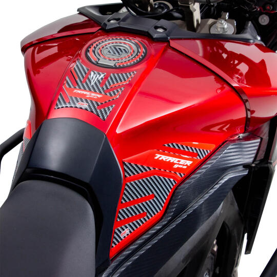 GP Kompozit Yamaha MT-09 Tracer 2015-2020 Uyumlu Tank Pad Seti Kırmızı-Karbon (1)