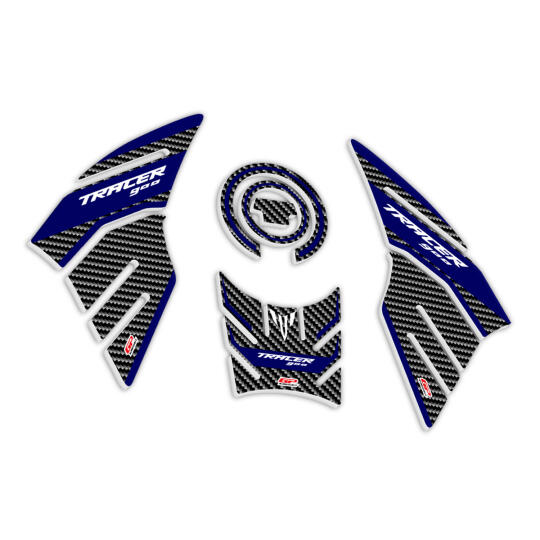 GP Kompozit Yamaha MT-09 Tracer 2015-2020 Uyumlu Tank Pad Seti Mavi-Karbon - 6