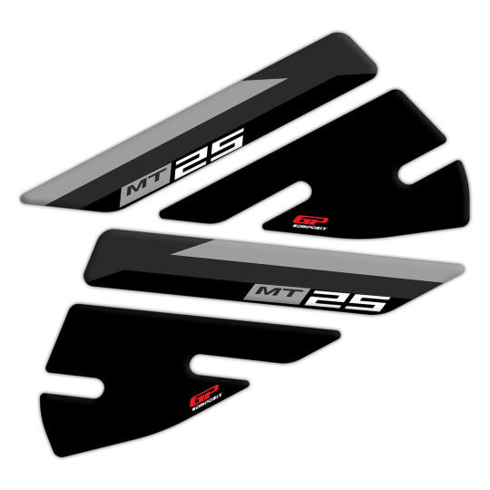 GP Kompozit Yamaha MT-25 2015-2019 Uyumlu Tank Pad Seti Siyah-Gri - 3