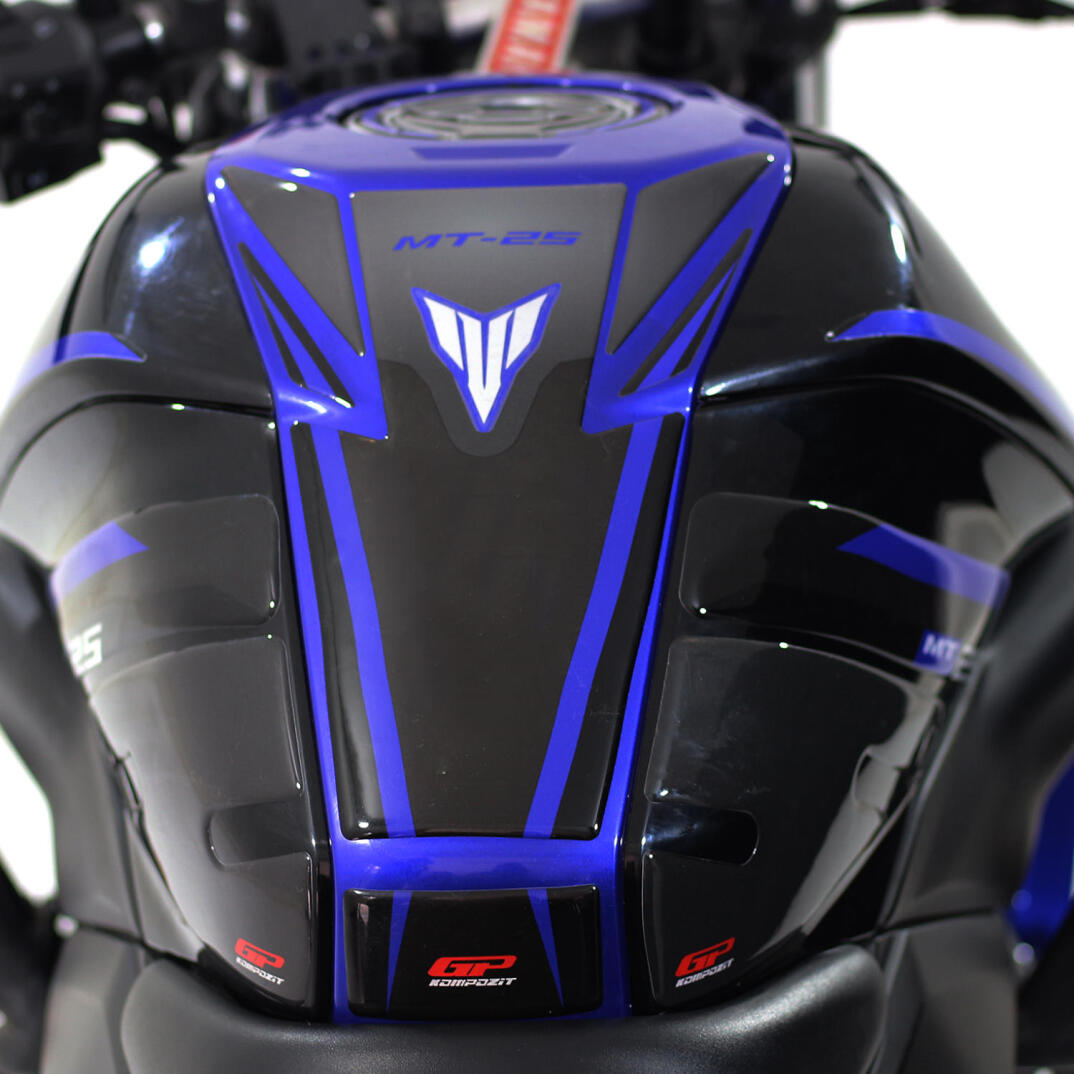 GP Kompozit Yamaha MT-25 2015-2019 Uyumlu Tank Pad Seti Siyah-Gri - 5