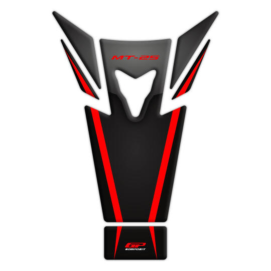 GP Kompozit Yamaha MT-25 2015-2019 Uyumlu Tank Pad Seti Siyah-Kırmızı (1)