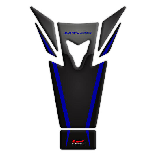 GP Kompozit Yamaha MT-25 2015-2019 Uyumlu Tank Pad Seti Siyah-Lacivert (1)