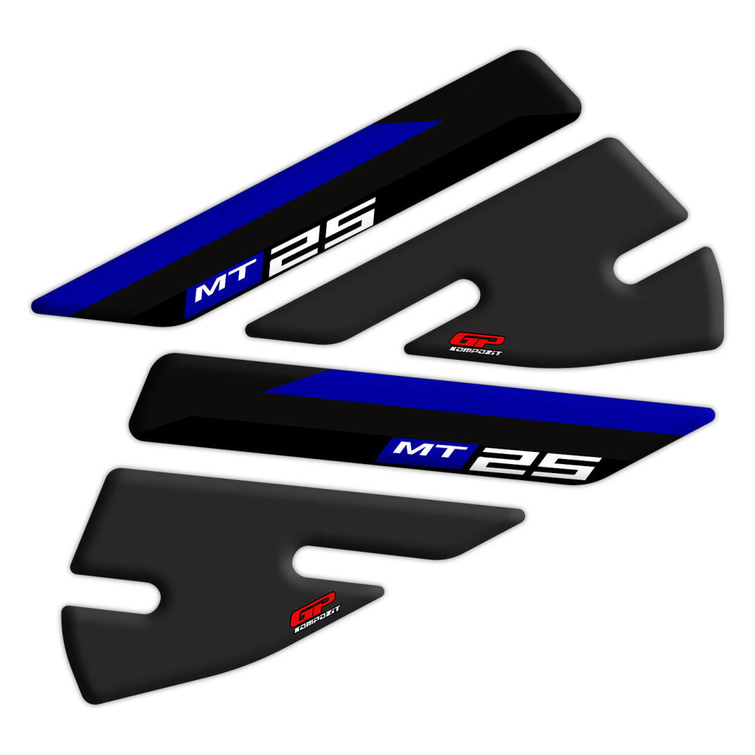GP Kompozit Yamaha MT-25 2015-2019 Uyumlu Tank Pad Seti Siyah-Lacivert - 3