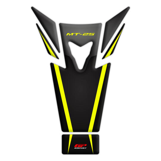 GP Kompozit Yamaha MT-25 2015-2019 Uyumlu Tank Pad Seti Siyah-Sarı (1)