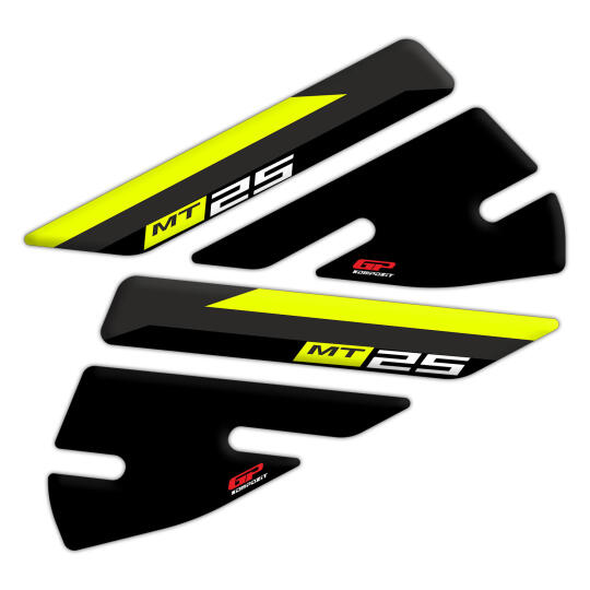 GP Kompozit Yamaha MT-25 2015-2019 Uyumlu Tank Pad Seti Siyah-Sarı - 3