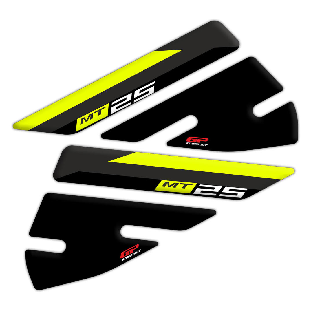 GP Kompozit Yamaha MT-25 2015-2019 Uyumlu Tank Pad Seti Siyah-Sarı - 3