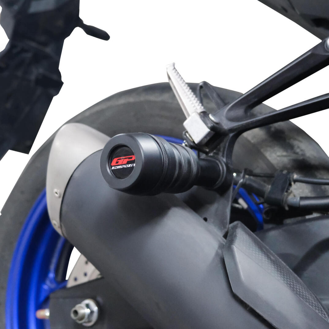 GP Kompozit Yamaha MT-25 2015-2026 Uyumlu Egzoz Koruma Takozu Siyah - 3