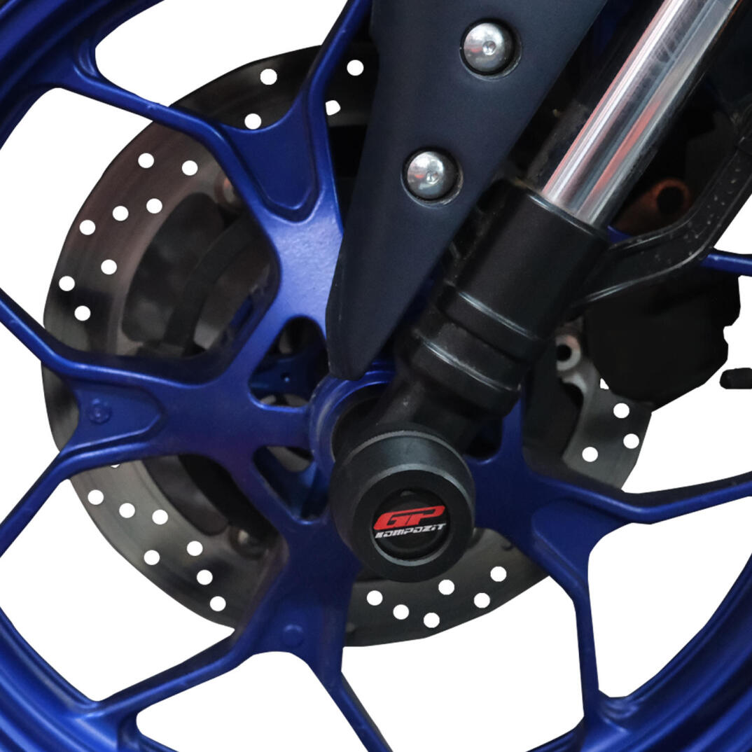 GP Kompozit Yamaha MT-25 2015-2026 Uyumlu Ön ve Arka Aks Koruma Takozu Seti Siyah - 3